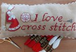 (image for) I Love Cross Stitch Pillow
